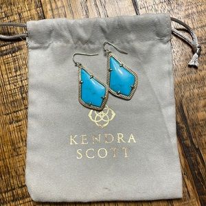 Kendra Scott Alex Earrings, Gold and Turquoise